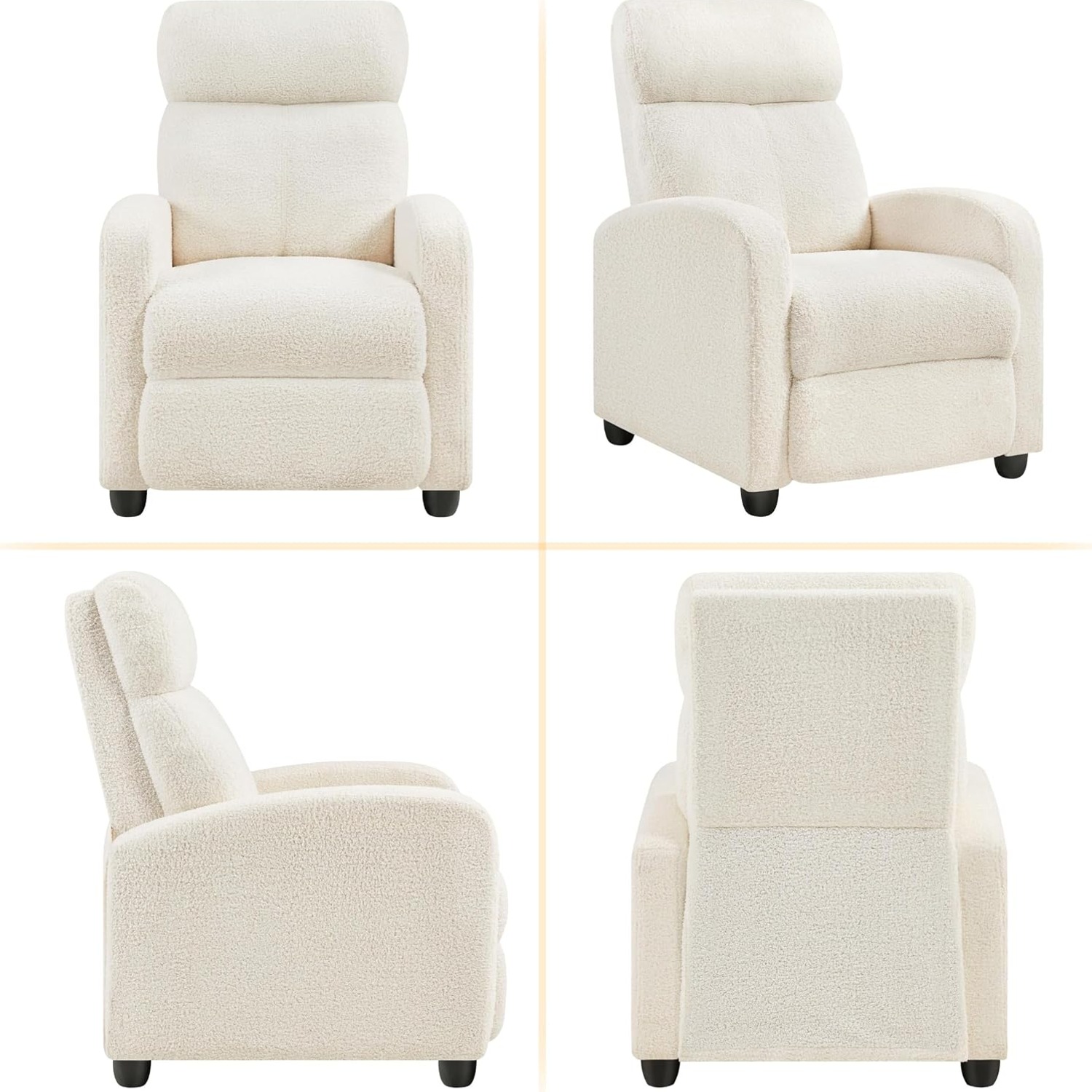 Yaheetech Boucle Manual Recliner Chair: image 8