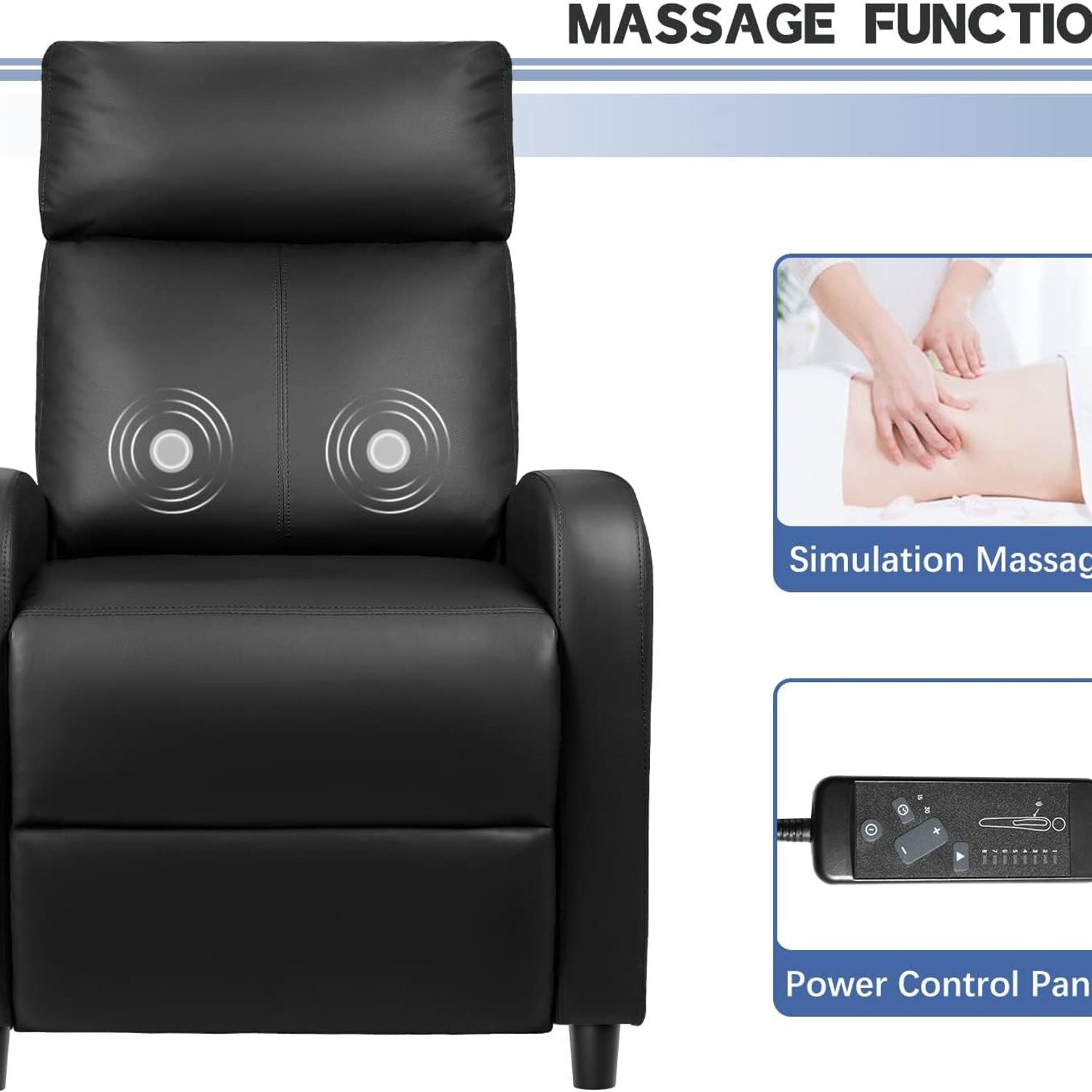 Furniwell Faux Leather Massage Recliner: image 5