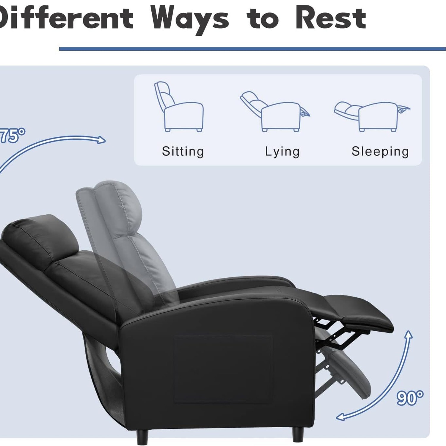 Furniwell Faux Leather Massage Recliner: image 6