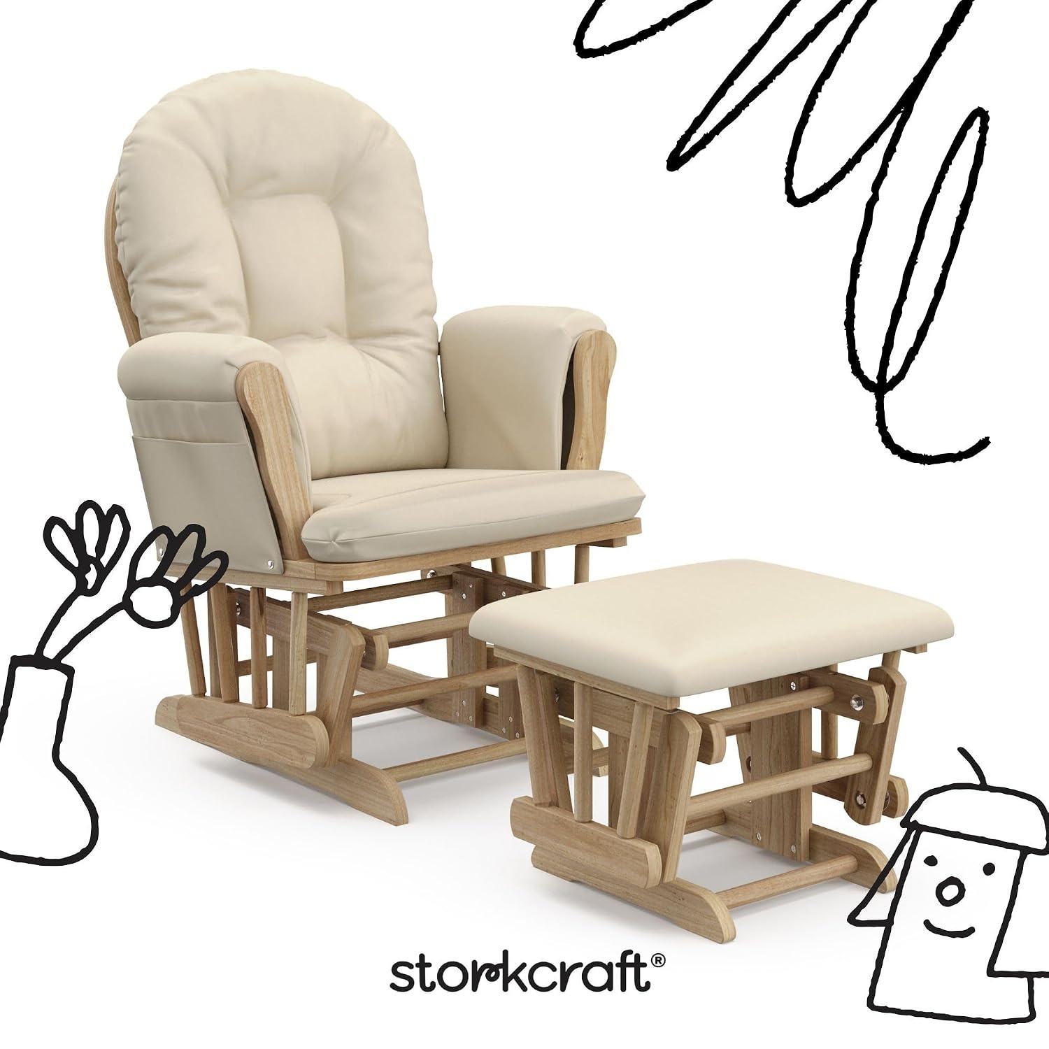 Storkcraft Hoop Glider and Ottoman