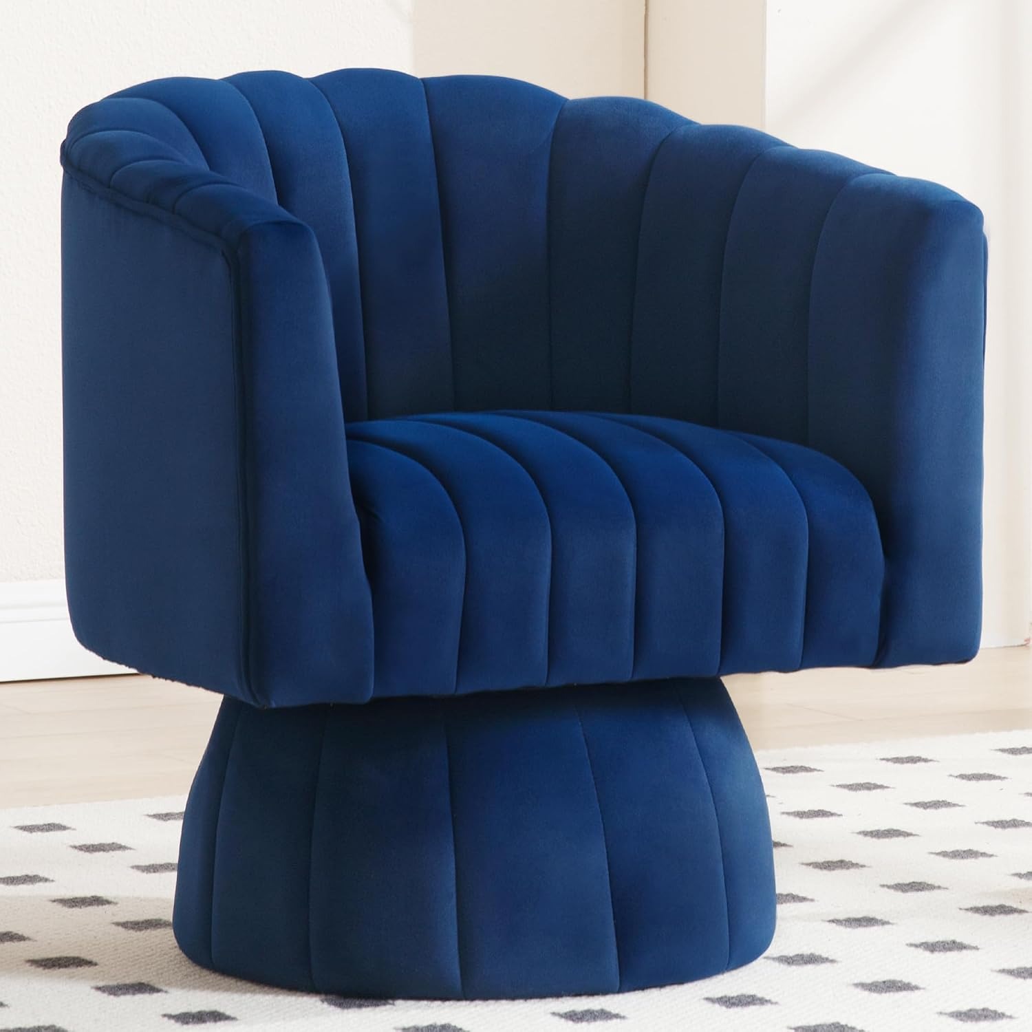 YUUIJOAA Velvet Swivel Barrel Accent Chair: image 7