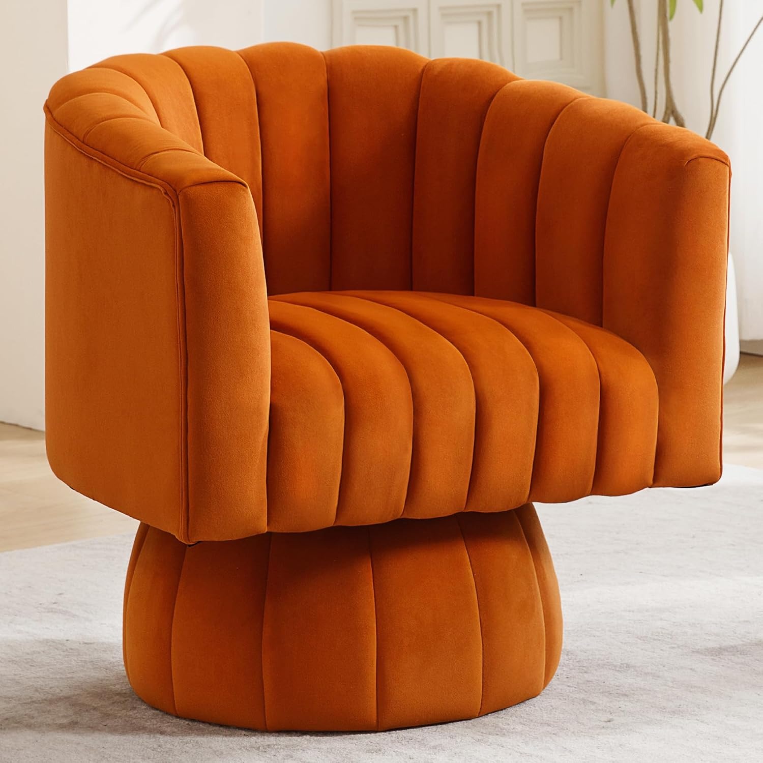 YUUIJOAA Velvet Swivel Barrel Accent Chair: image 8