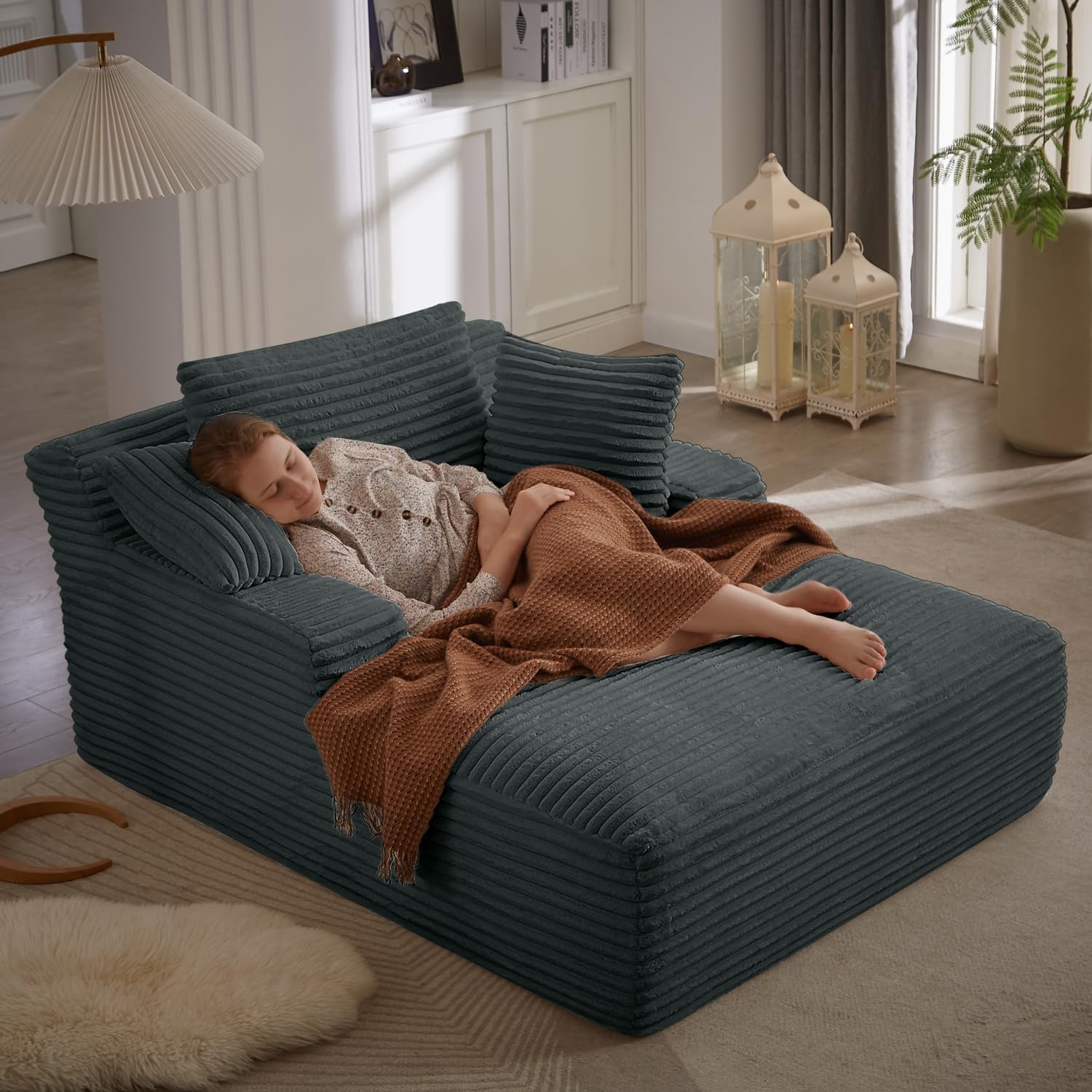 Ivoros Oversized Corduroy Chaise Lounge: image 1