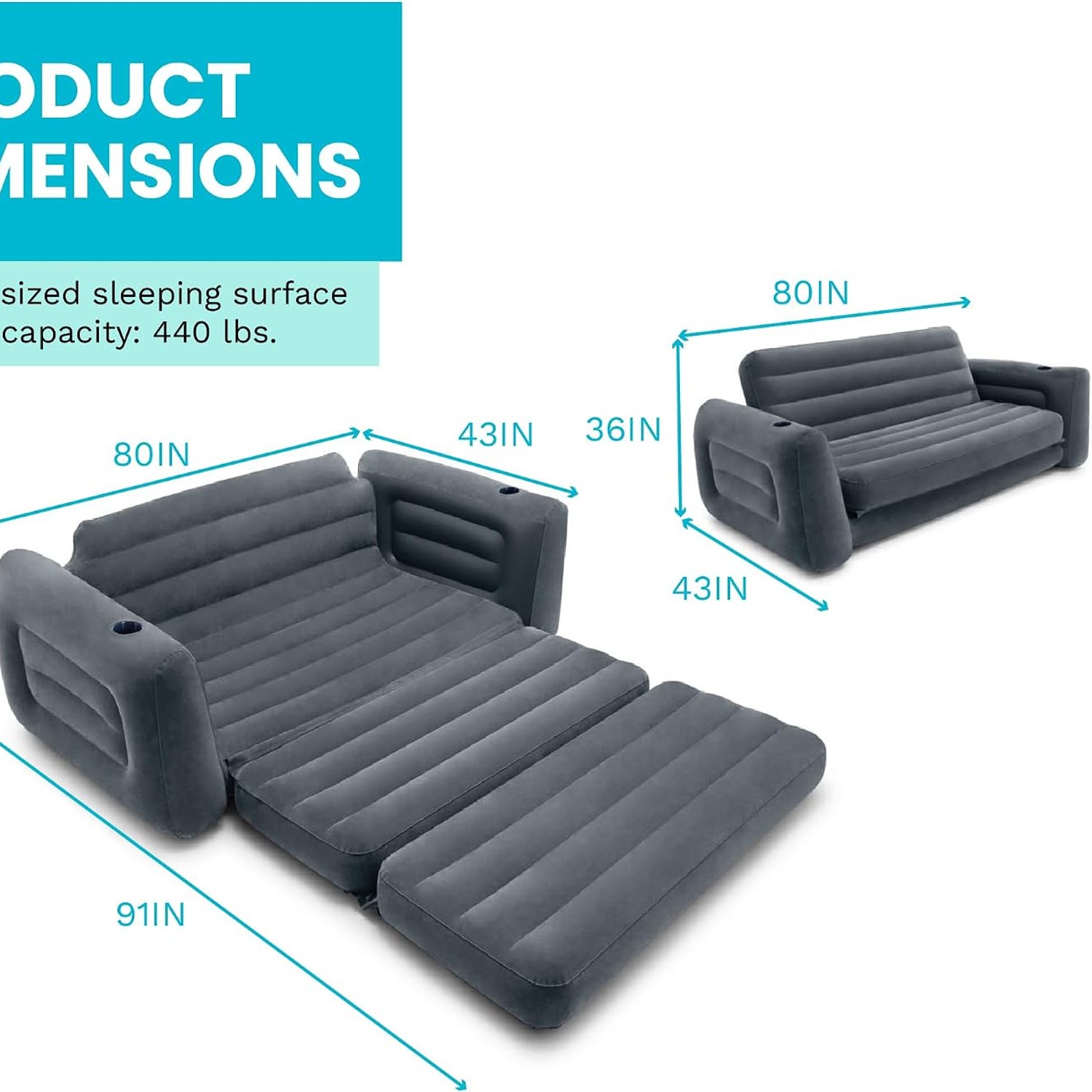 Intex Queen Inflatable Pull Out Sofa: image 3