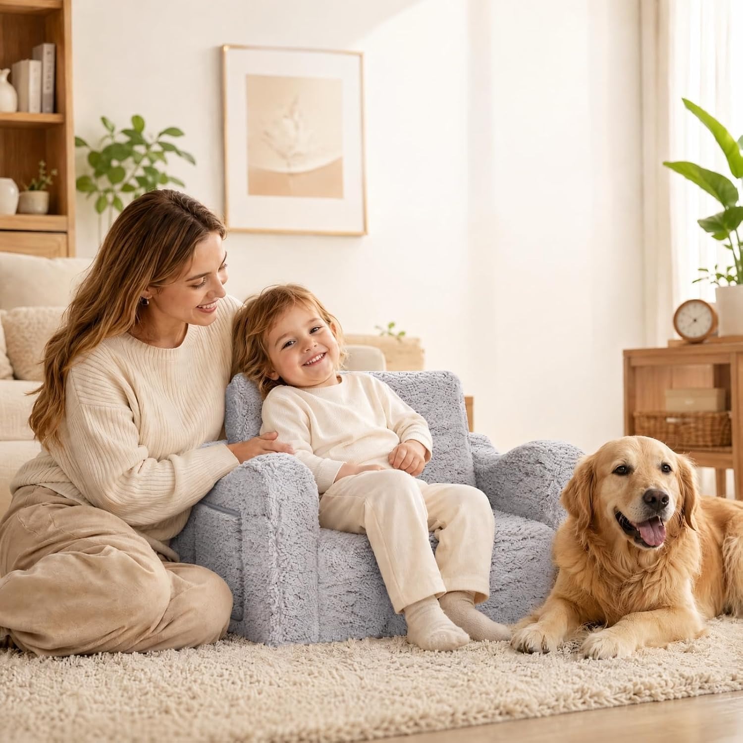MOMCAYWEX Sherpa Kids Fold Out Couch: image 2