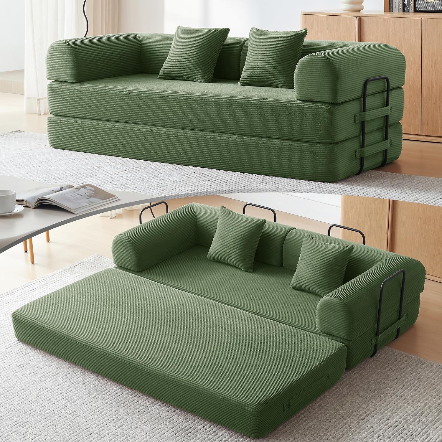 QQR Convertible Corduroy Sofa Bed: image 1