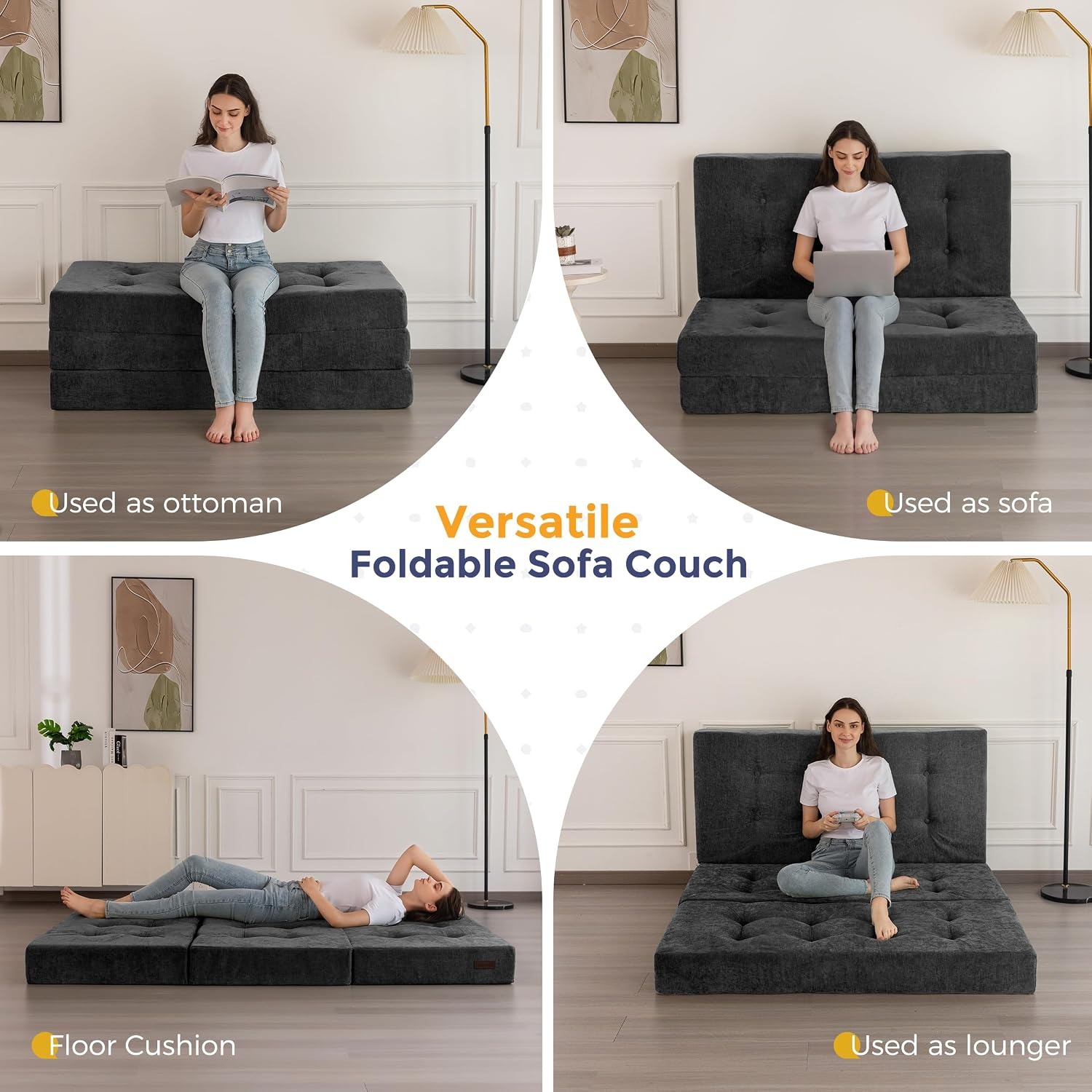 MAXYOYO Twin Folding Floor Sofa Bed
