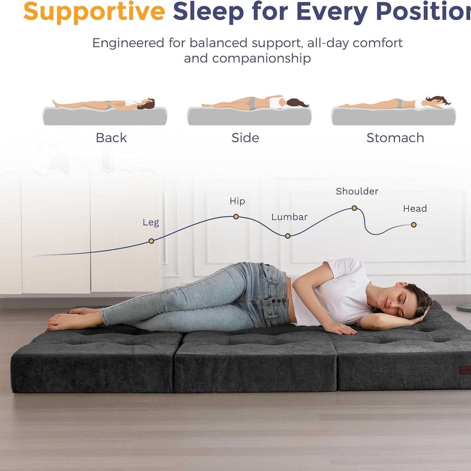 MAXYOYO Twin Folding Floor Sofa Bed