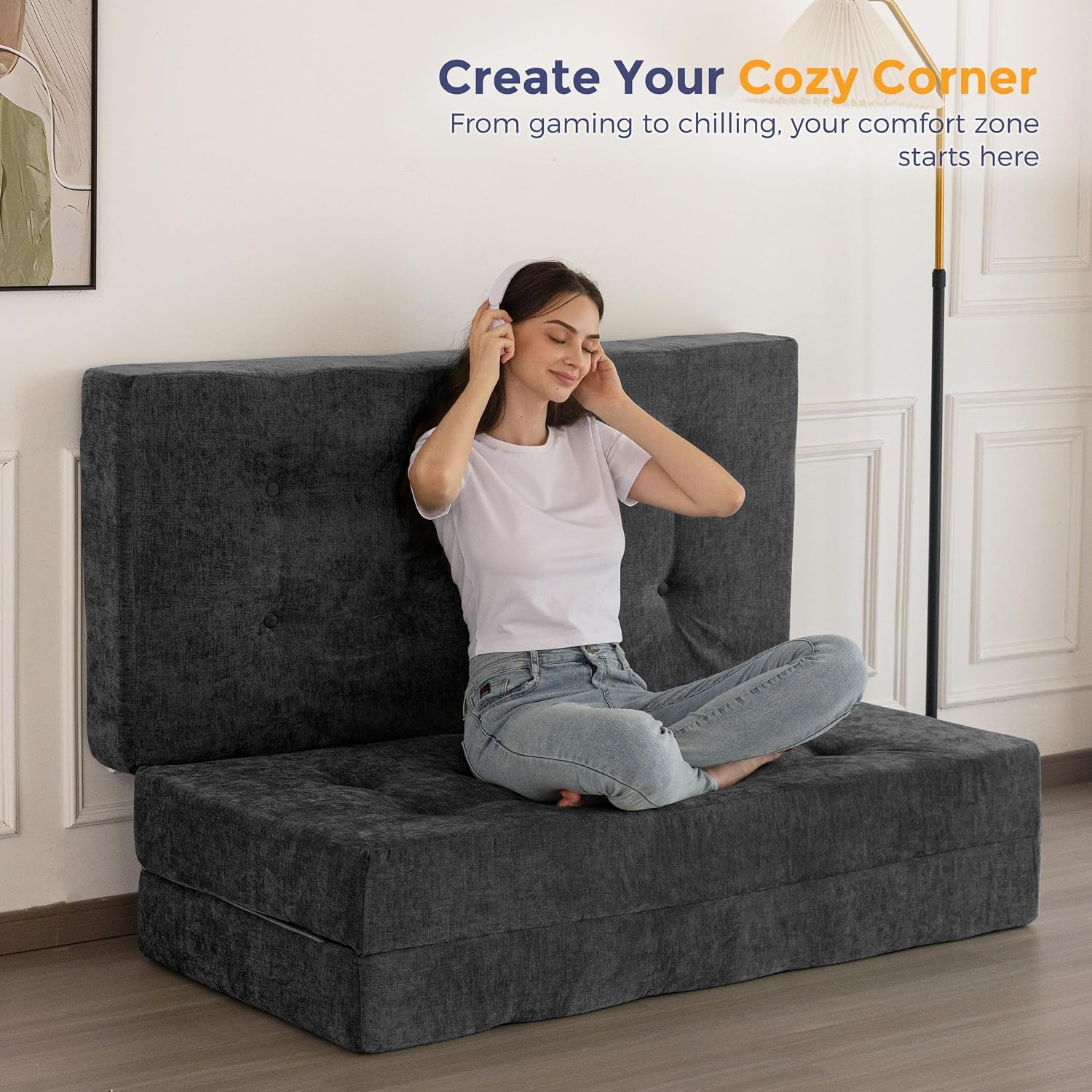 MAXYOYO Twin Folding Floor Sofa Bed