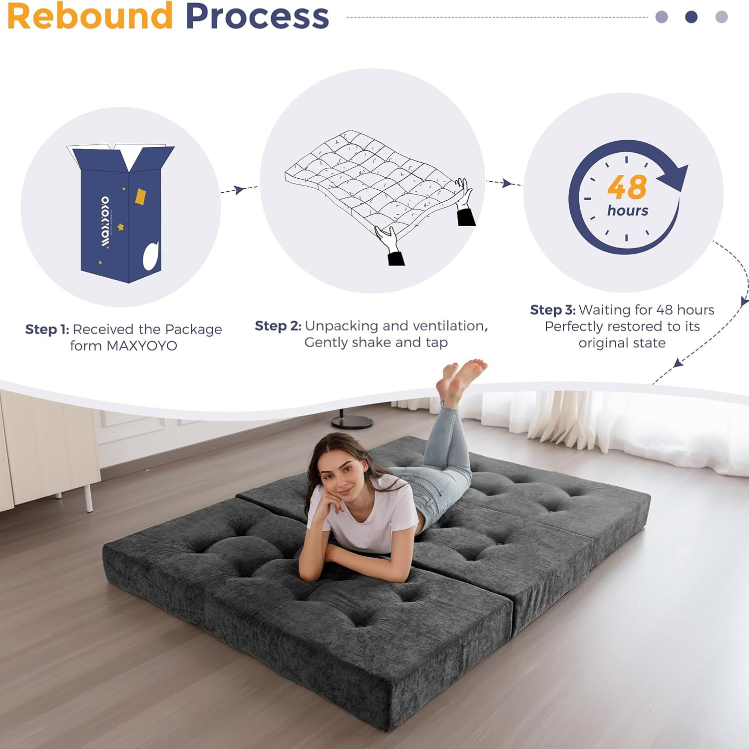 MAXYOYO Twin Folding Floor Sofa Bed: image 8
