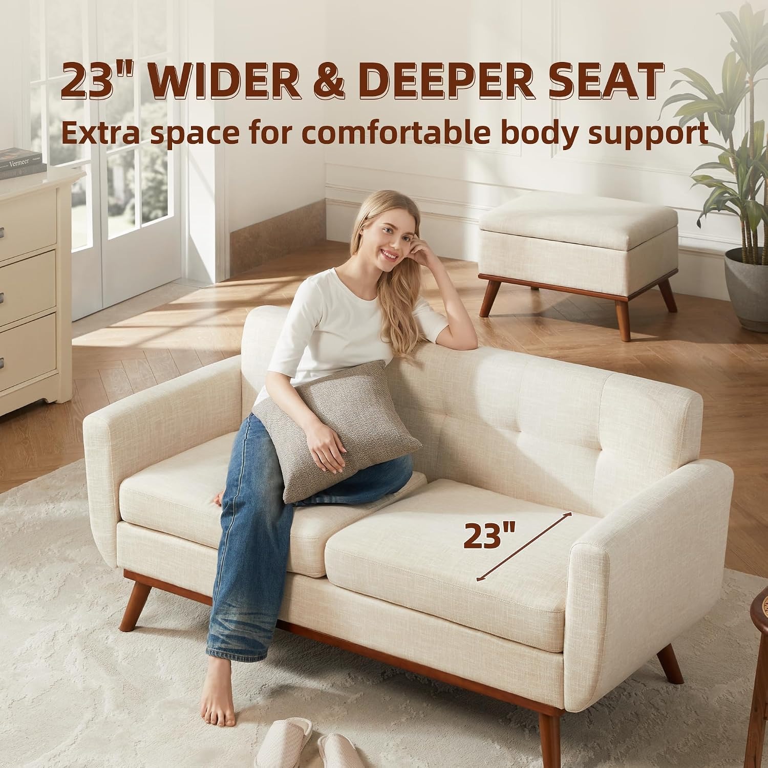 Kingfun Tufted Loveseat Sofa