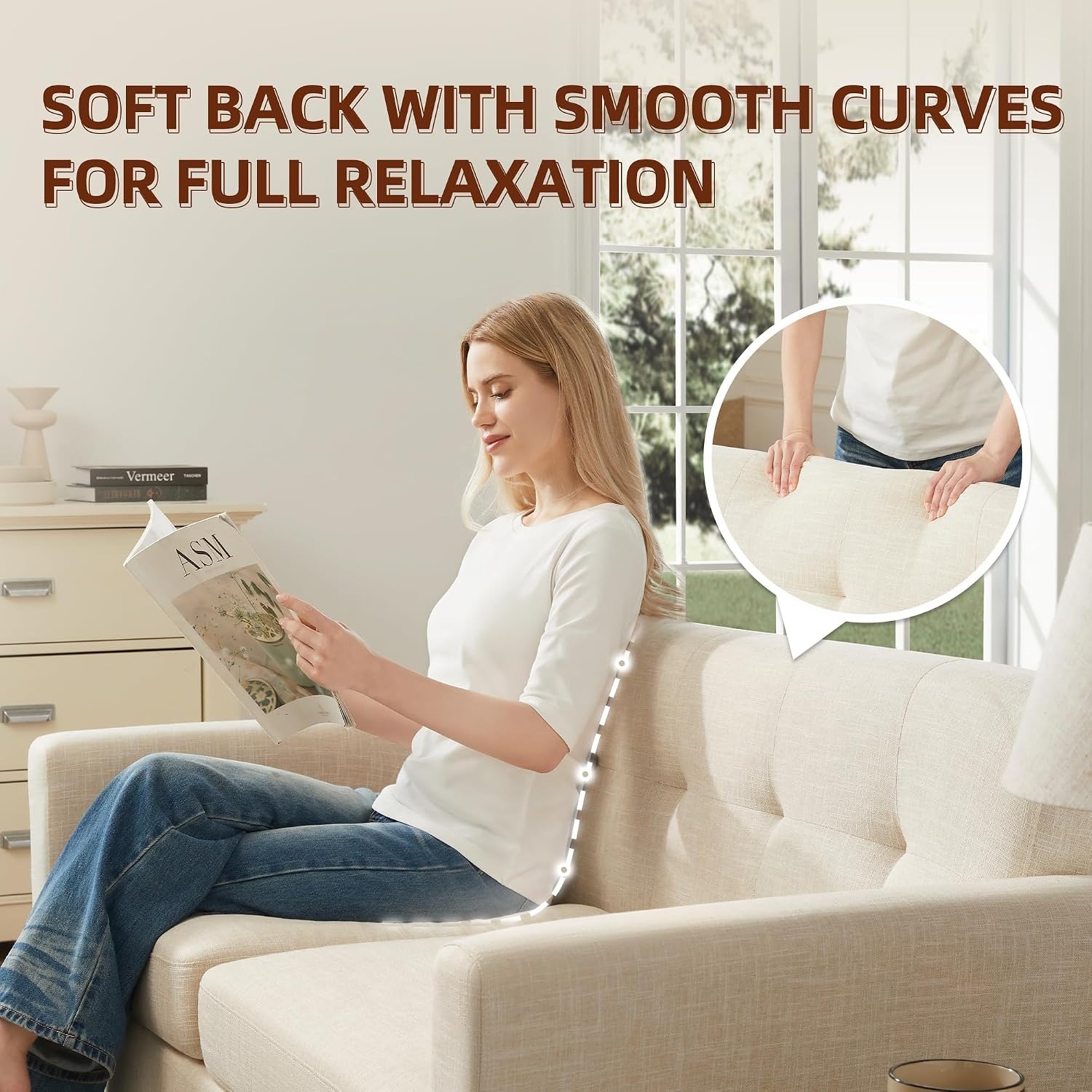 Kingfun Tufted Loveseat Sofa