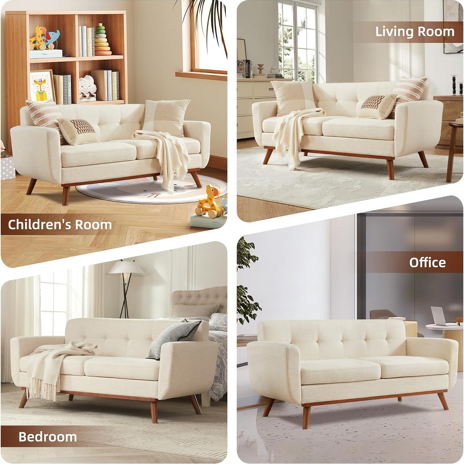 Kingfun Tufted Loveseat Sofa: image 7