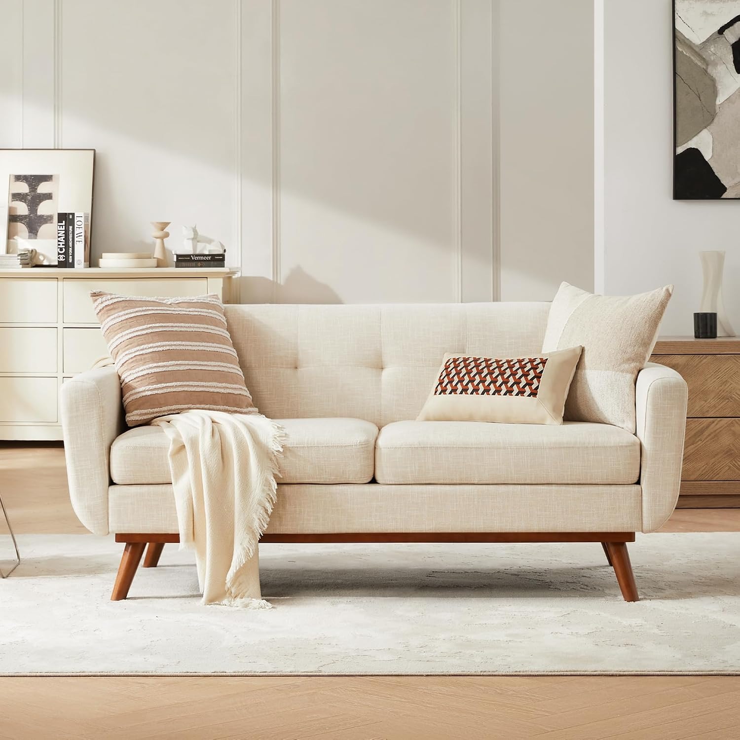 Kingfun Tufted Loveseat Sofa: image 1