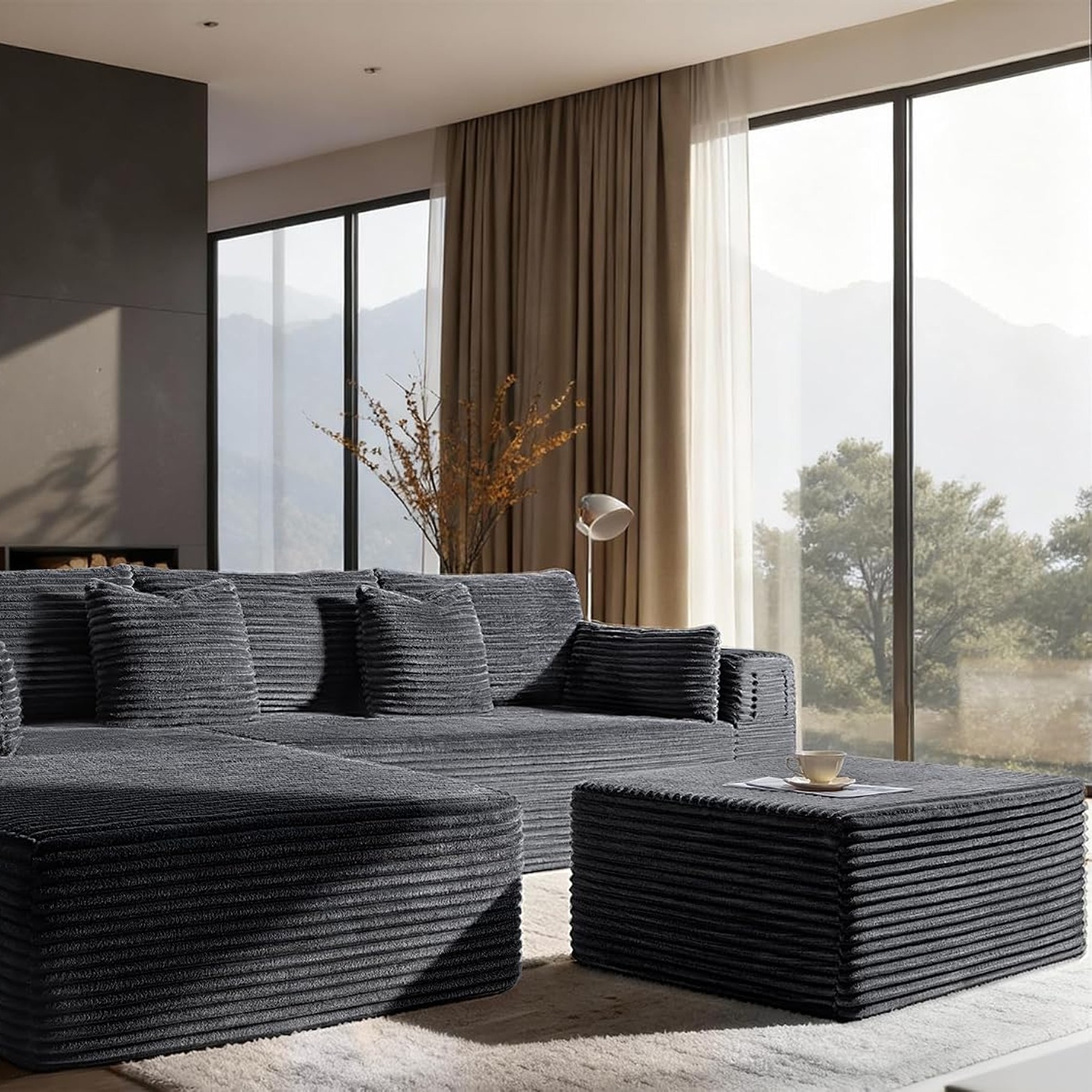 VYUXWO Dark Grey Modular Sectional Sofa: image 1