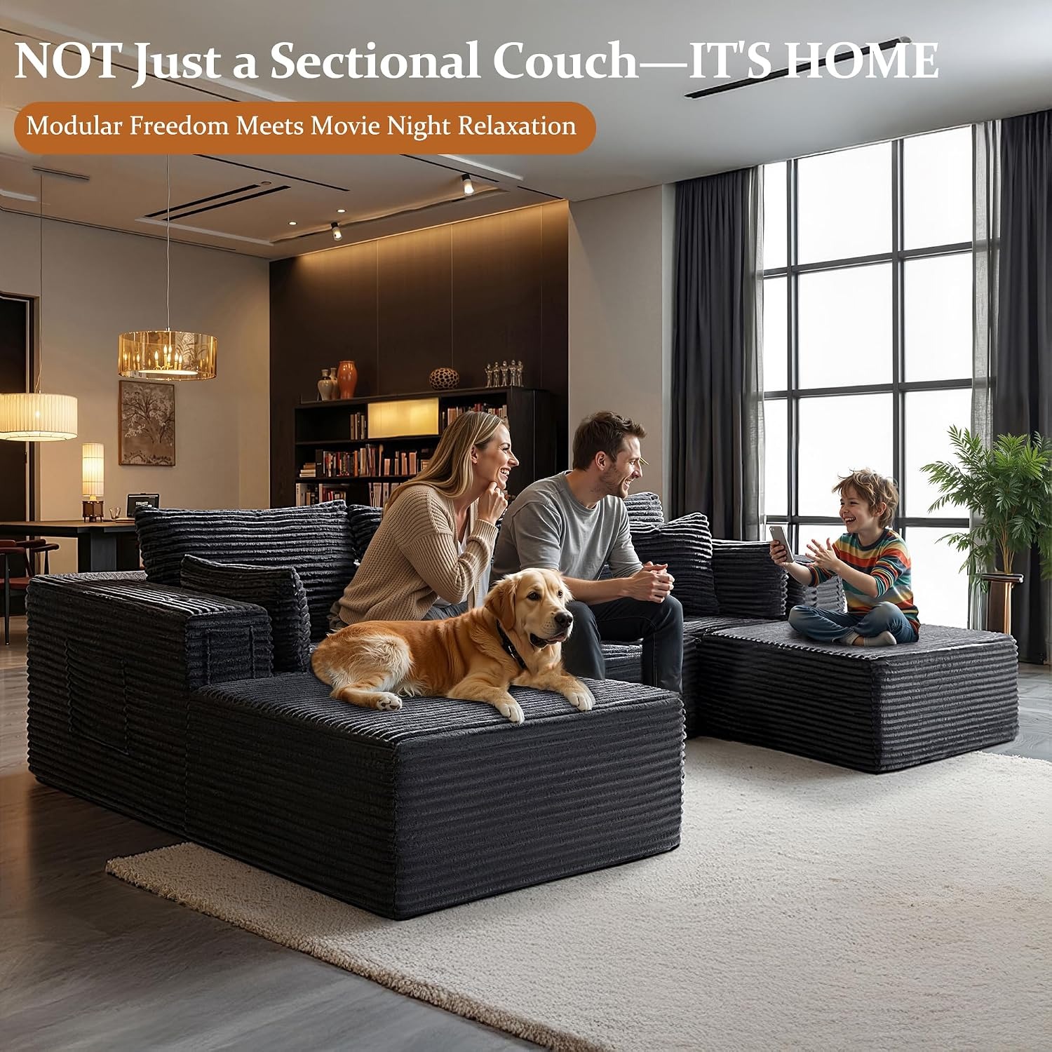 VYUXWO Dark Grey Modular Sectional Sofa