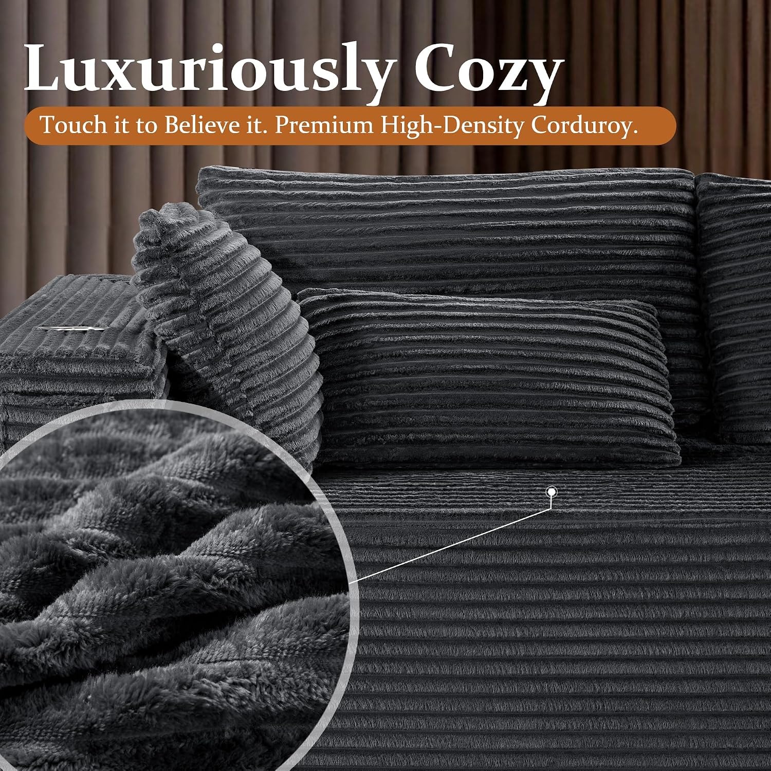 VYUXWO Dark Grey Modular Sectional Sofa: image 7