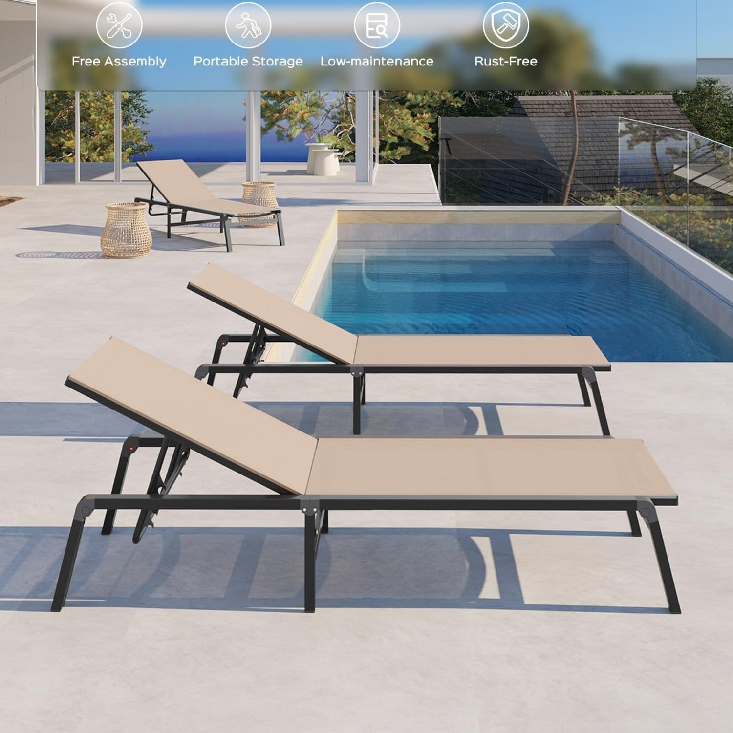 Ciokea Folding Chaise Lounge Chair: image 4