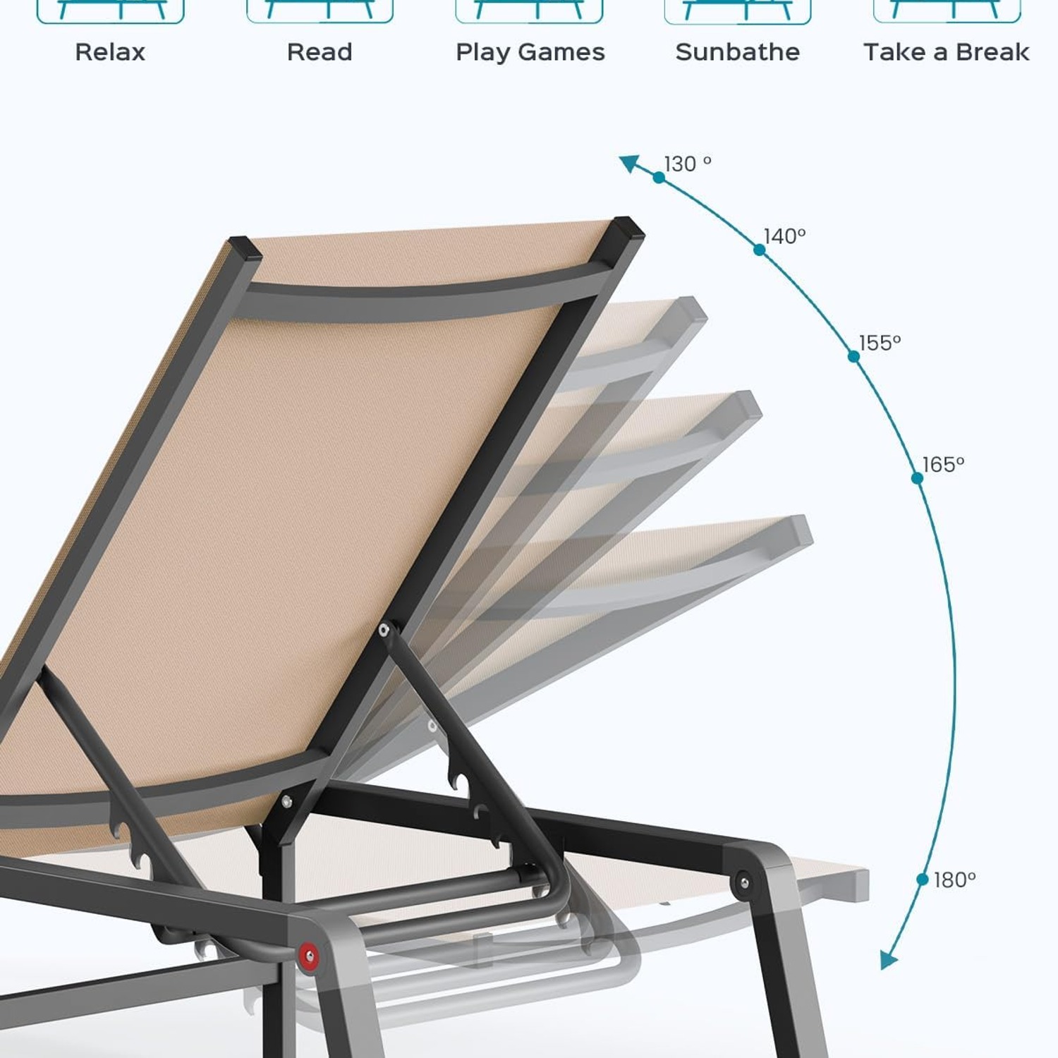 Ciokea Folding Chaise Lounge Chair: image 7