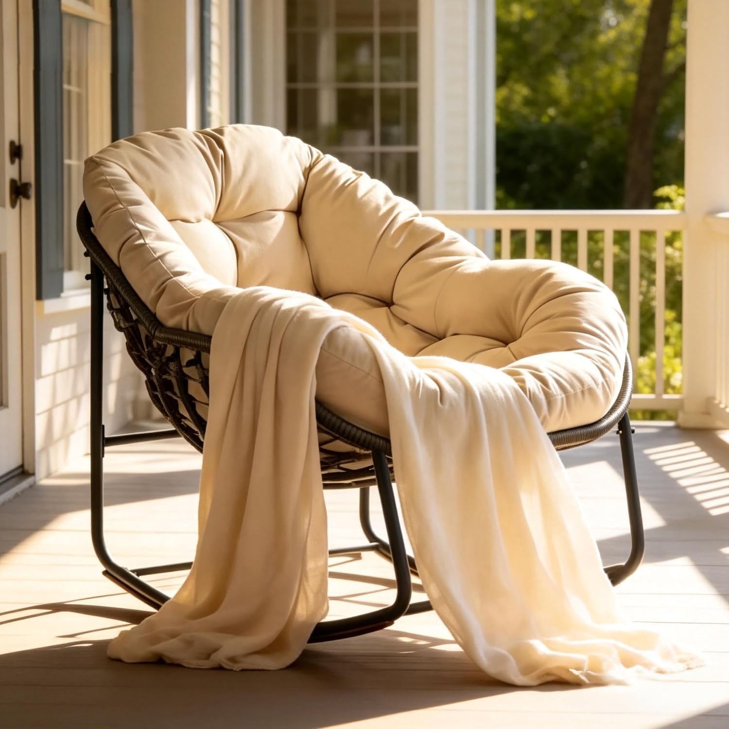 YDcosyfy Papasan Egg Rocking Chair: image 1
