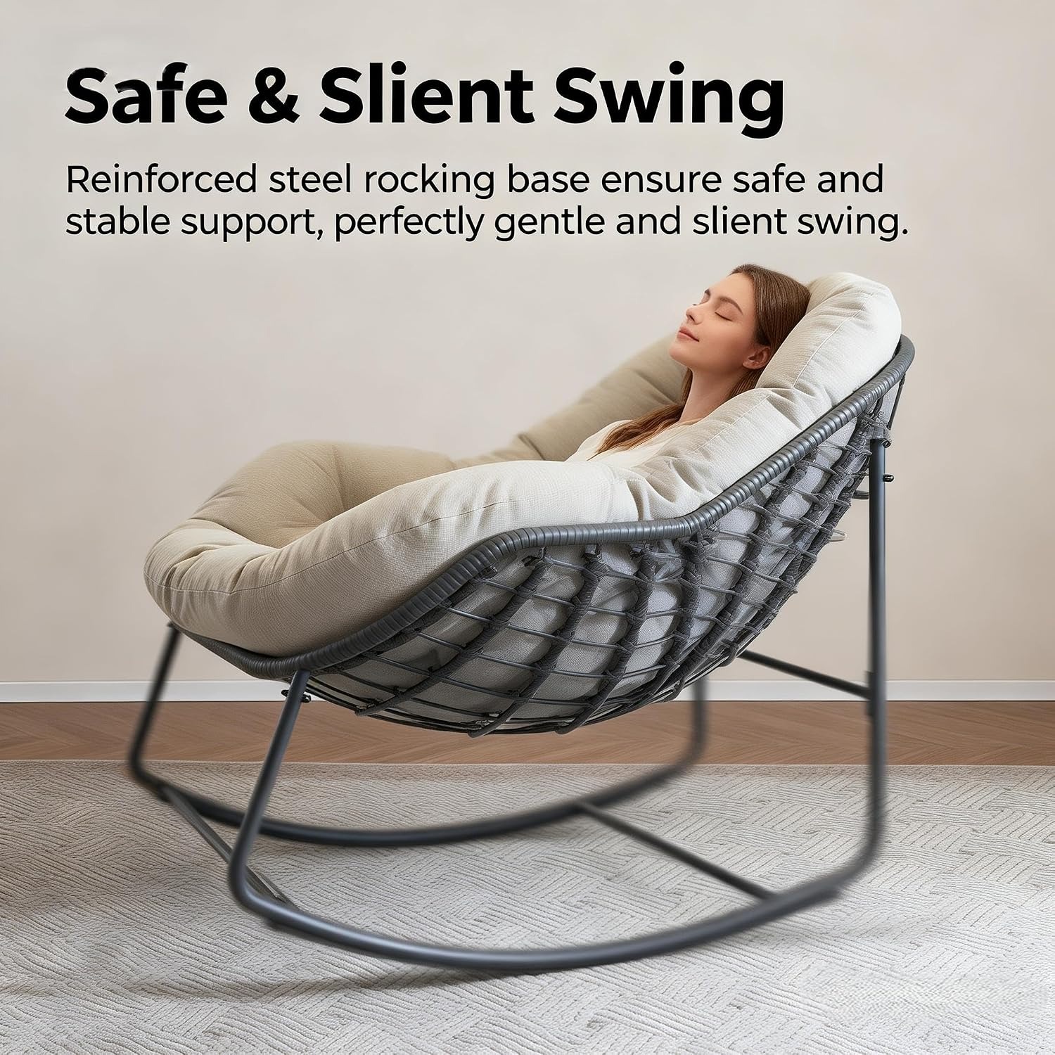 YDcosyfy Papasan Egg Rocking Chair