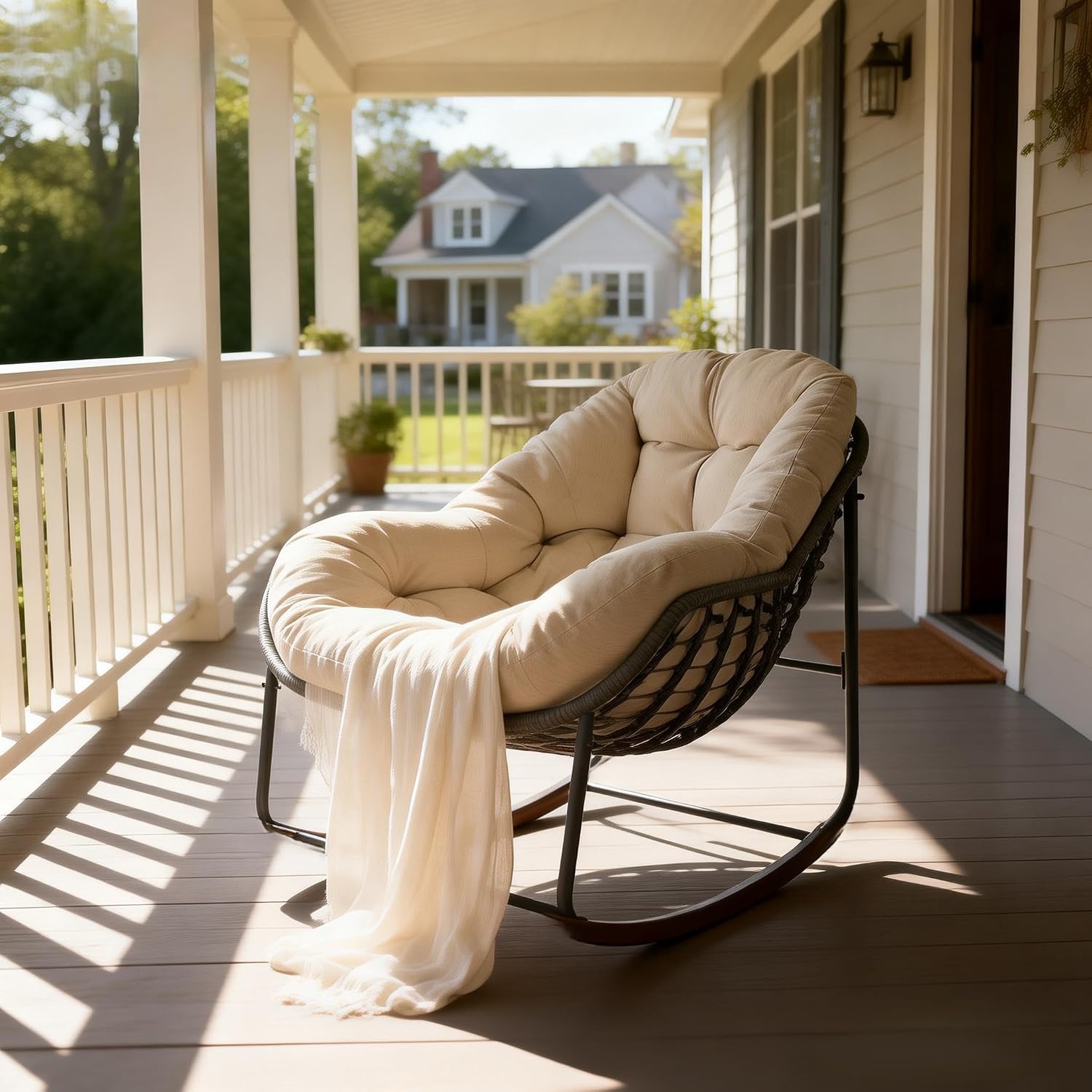 YDcosyfy Papasan Egg Rocking Chair: image 8