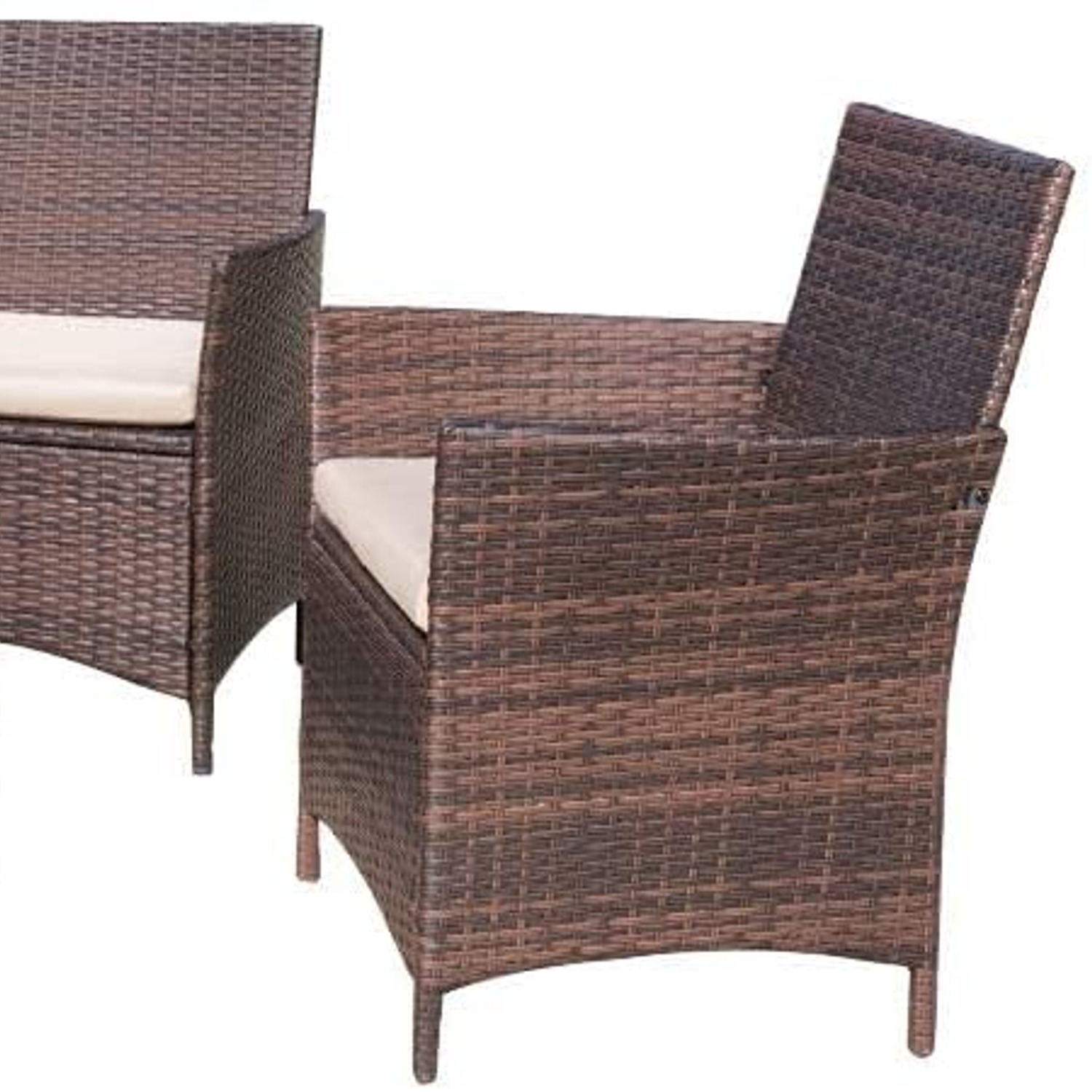 Homall Four-Piece Wicker Patio Conversation Set: image 1